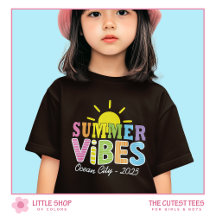 Retro Style Summer Vibes Colourful Typography Girl