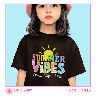 Retro Style Summer Vibes Colourful Typography Girl T-Shirt