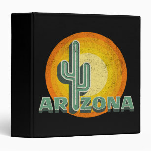 Retro style sunset with Arizona text design Binder