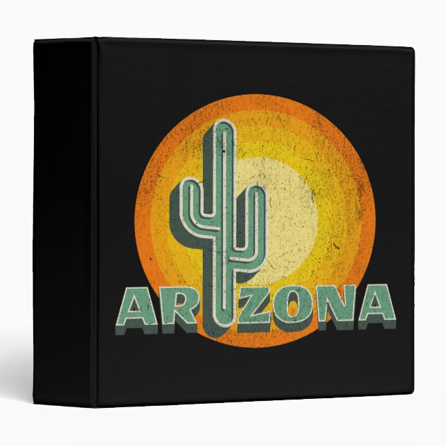 Retro style sunset with Arizona text design Binder (Front/Spine)