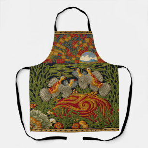 Retro Style Tapestry Exotic Birds Apron