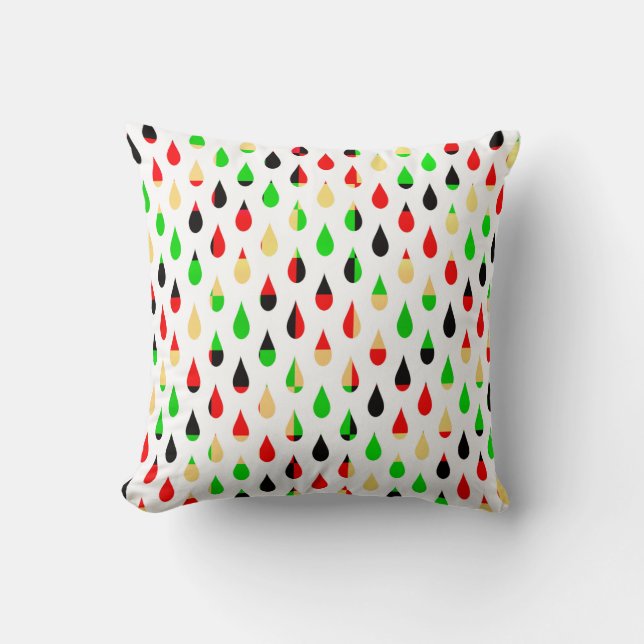 Retro Style Tear Drop Colourful Throw Pillow (Front)