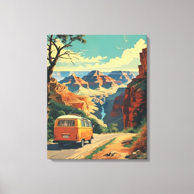 Retro-Style Travel Poster - Grand Canyon Adventure Canvas Print (Front)