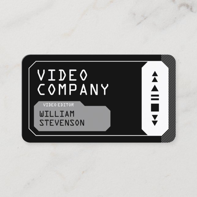 Retro style user interface black business card (Front)