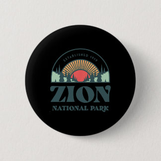 Retro Style Utah Zion National Park 2 Inch Round Button