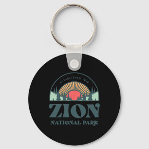 Retro Style Utah Zion National Park Keychain