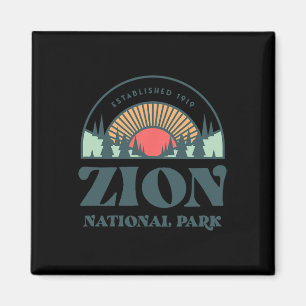 Retro Style Utah Zion National Park  Magnet