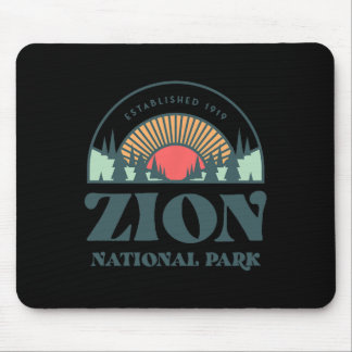 Retro Style Utah Zion National Park  Mouse Pad