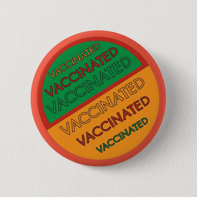 Retro Style Vaccinated (Orange Background) 2 Inch Round Button (Front)
