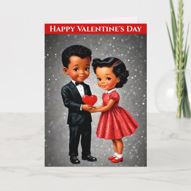 Retro Style Valentine's Day Greeting Card (Front)