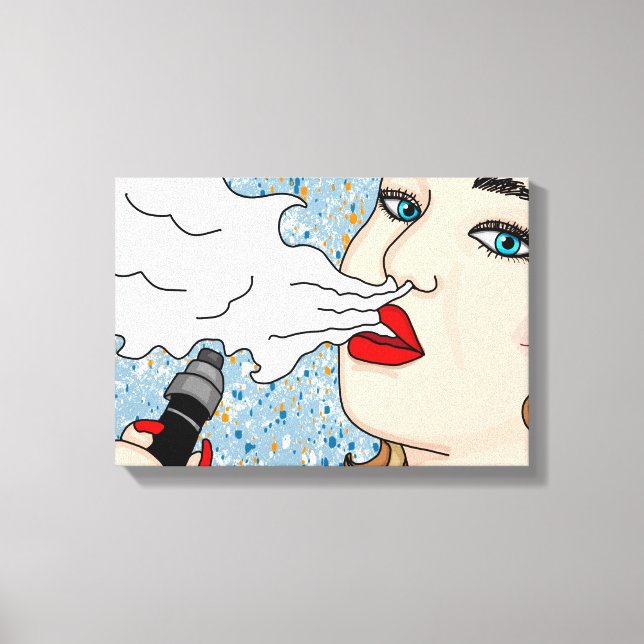 Retro Style Vaping Lady   Canvas Print (Front)