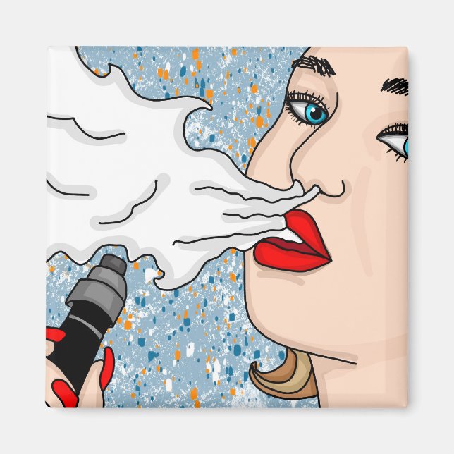 Retro Style Vaping Lady   Magnet (Front)