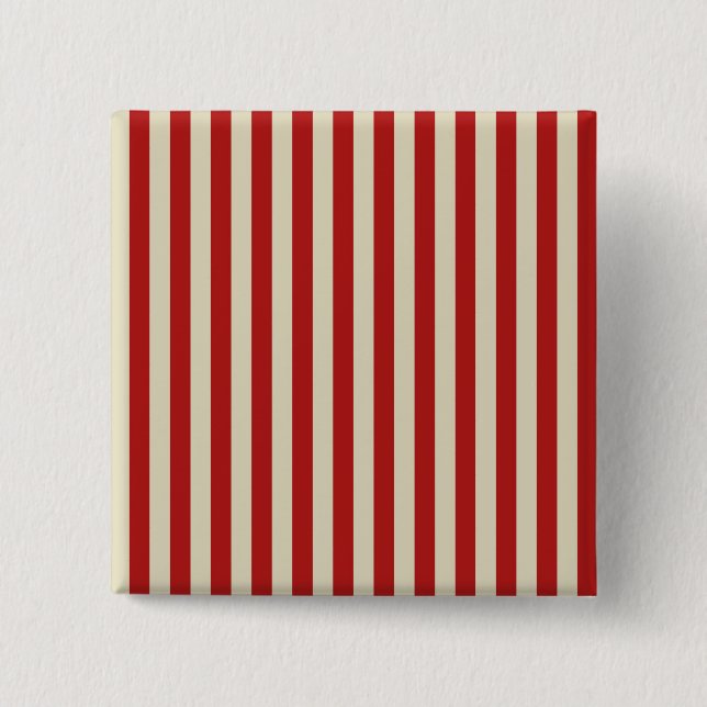 Retro Style Vertical PopCorn Classic Stripes 2 Inch Square Button (Front)