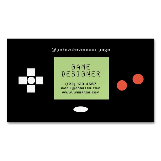 Retro style video games console 	Magnetic business card (Front)