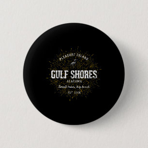 Retro Style Vintage Gulf Shores 2 Inch Round Button