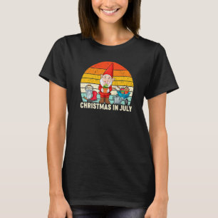 Retro Style Vintage Santa Claus Gardening Christma T-Shirt