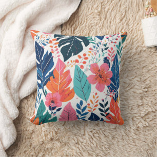 Retro style watercolor throw pillow