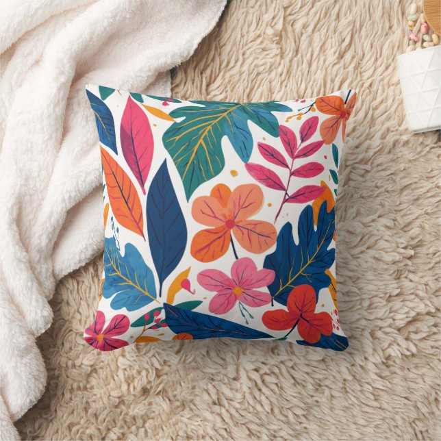 Retro style watercolor  throw pillow (Blanket)