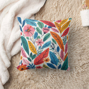 Retro style watercolor  throw pillow