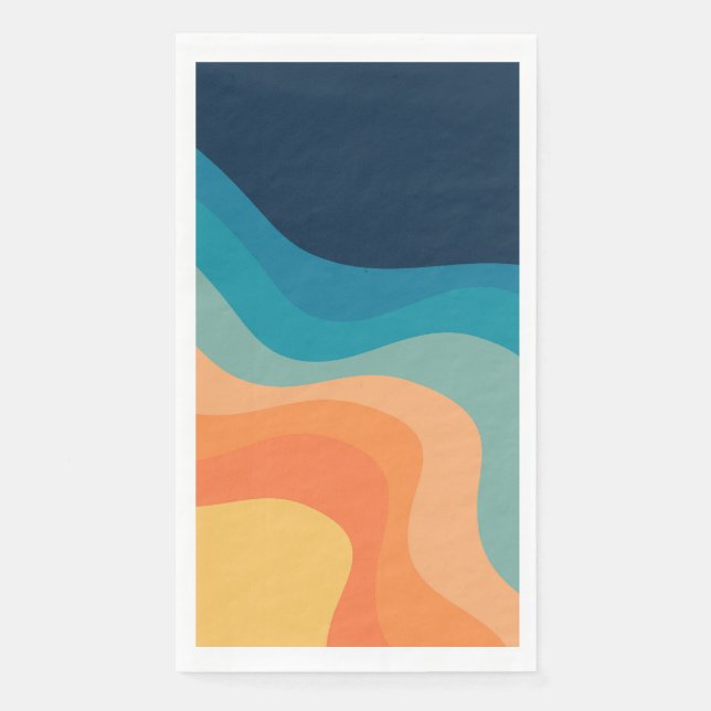 Retro style waves decoration napkin (Front)