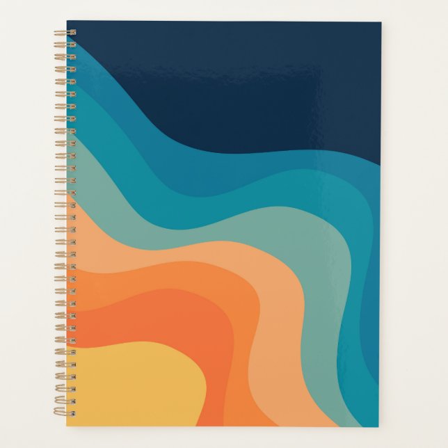 Retro style waves decoration planner (Front)