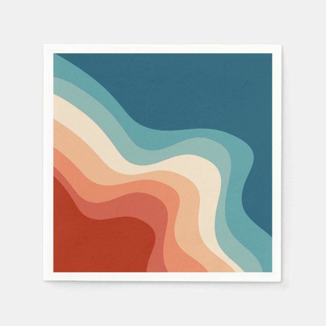 Retro style waves napkin (Front)