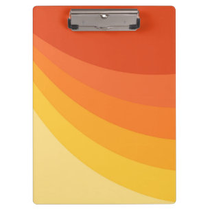 Retro style yellow and orange sun rays design clipboard