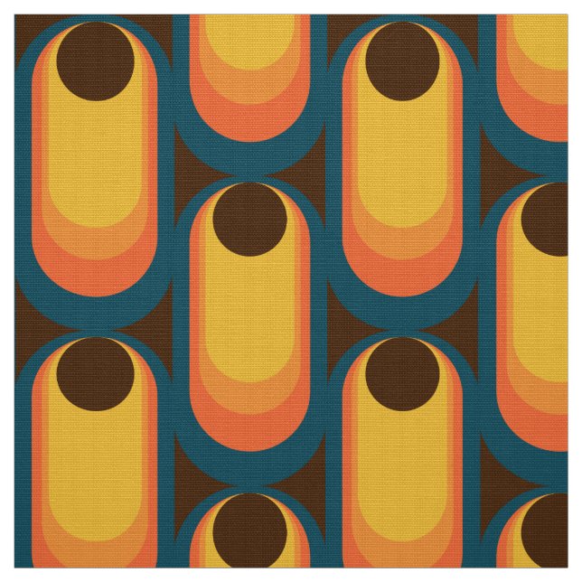 Retro styled 60s 70s pattern fabric (Swatch)
