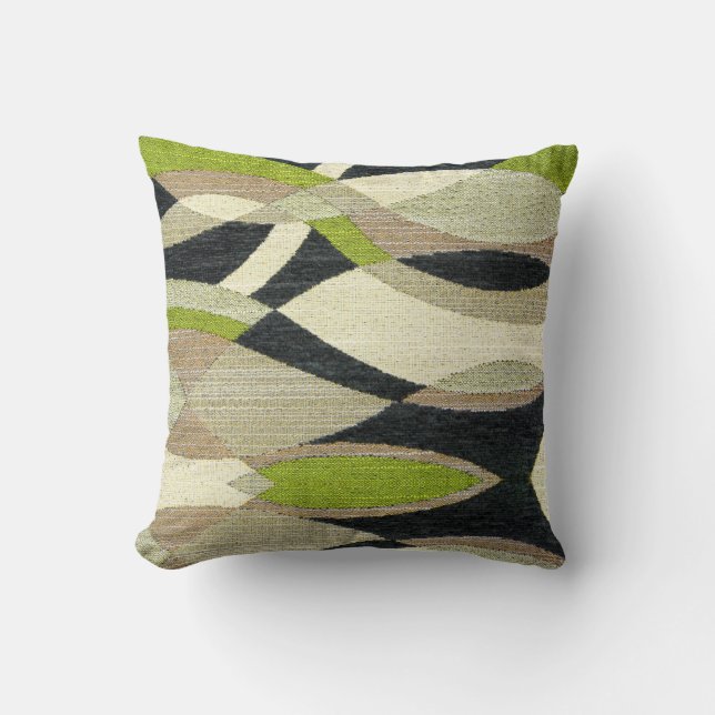 Retro-styled Throw Pillow in Abstract Patterns (Front)