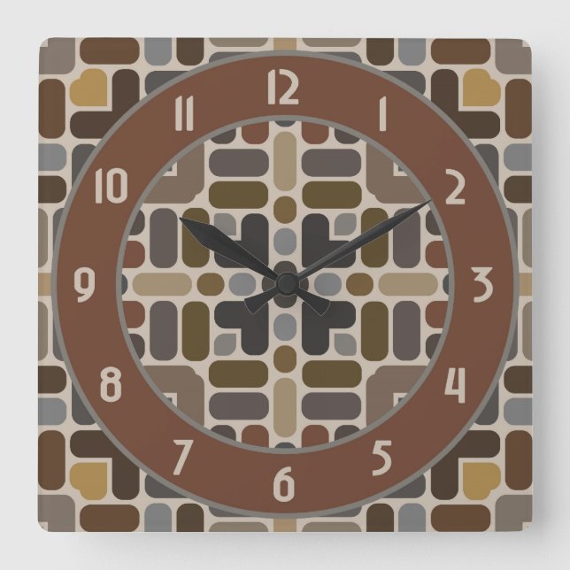 Retro Stylin Square Wall Clock (Front)