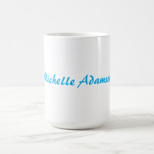 Retro Stylish Elegant Plain Sky Blue White Coffee Mug