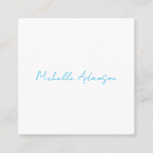 Retro Stylish Elegant Plain Sky Blue White Enclosure Card