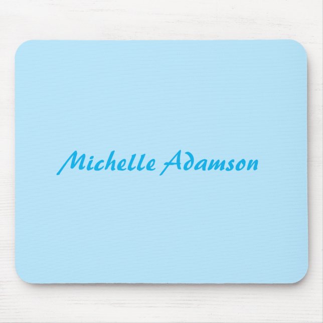 Retro Stylish Elegant Plain Sky Blue White Mouse Pad (Front)
