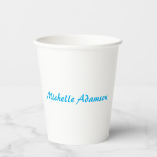 Retro Stylish Elegant Plain Sky Blue White Paper Cups