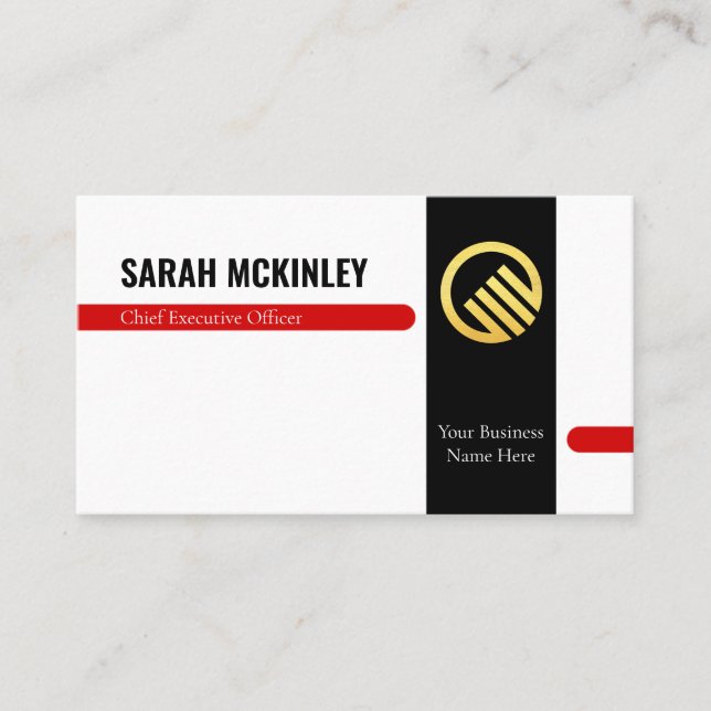 Retro Stylish Office Departmental CEO Business Card (Front)