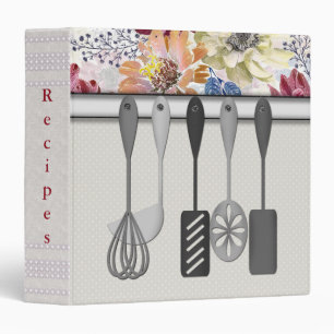 Retro stylish polka dot floral binder