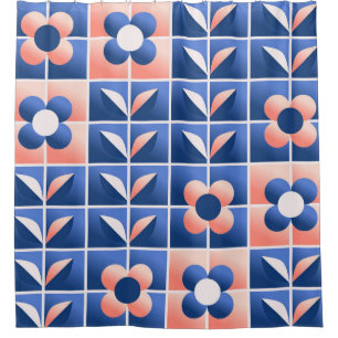 Retro stylized flowers: mosaic pattern.