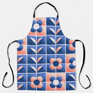 Retro stylized flowers: mosaic pattern. apron