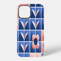 Retro stylized flowers: mosaic pattern.