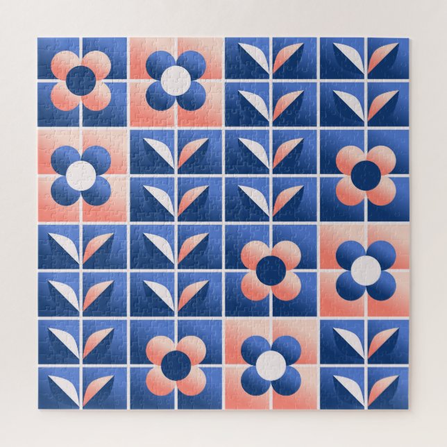 Retro stylized flowers: mosaic pattern. jigsaw puzzle (Vertical)