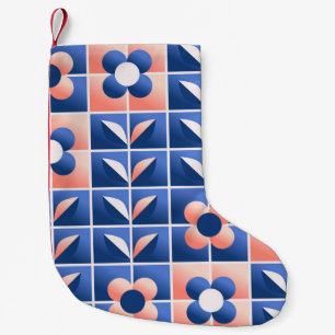 Retro stylized flowers: mosaic pattern. small christmas stocking