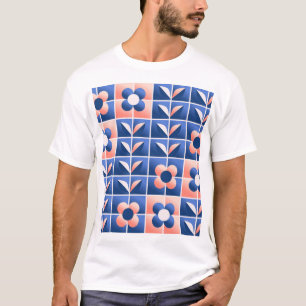 Retro stylized flowers: mosaic pattern. T-Shirt