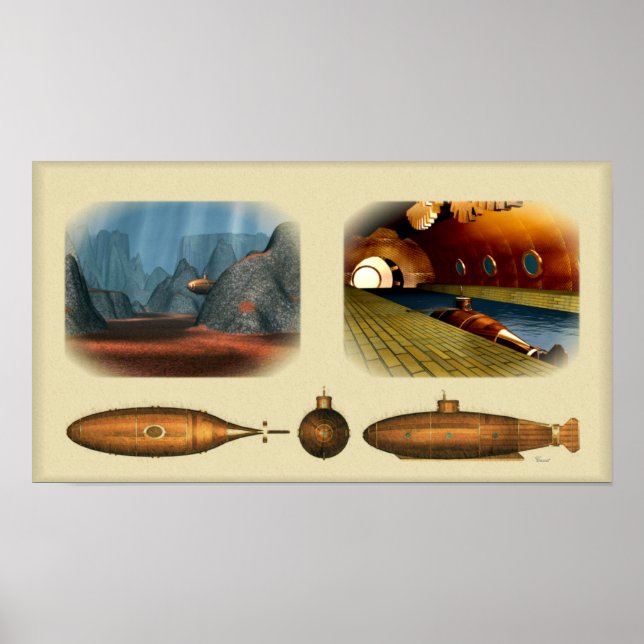 retro submarine poster (Front)
