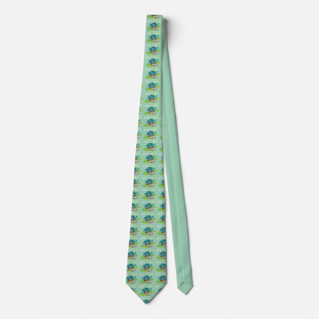 Retro Suburban House Neck Tie (Front)