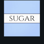 Retro SUGAR Pretty Blue White Outlined Stripes Canvas Print<br><div class="desc">This fun,  nostalgic design features text inside a wide white centre stripe highlighted with black pinstripes against light powder blue background stripes.  The SUGAR text can be personalized.</div>