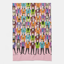 Retro Suits T-towel—pink