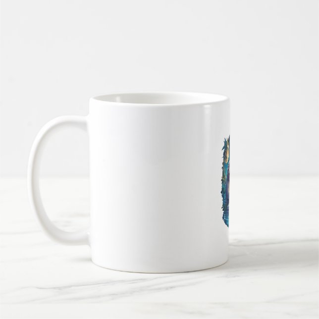Retro Summer Beach Sloth Coffee Mug (Left)