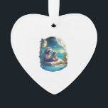 Retro Summer Beach Sloth Ornament<br><div class="desc">Retro Summer Beach Sloth</div>