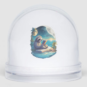 Retro Summer Beach Sloth Snowglobe