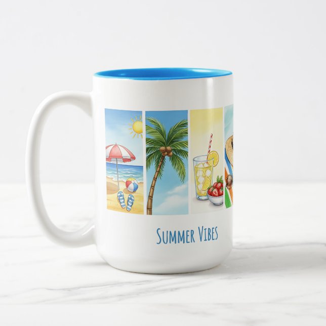 Retro Summer Beach Vibes Sublimation Mug – Vintage (Left)